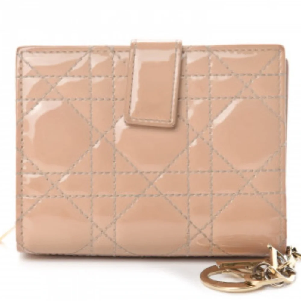 Christian Dior Lady Dior Patent cannage leather eden wallet. - Picture 5 of 13